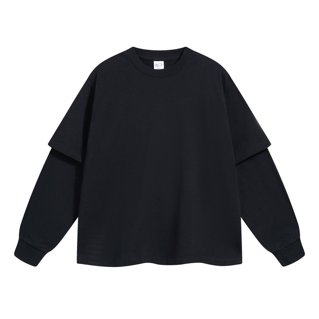 メンズ/レディース長袖ラグランスリーブ、無地の綿メリノTシャツ男女兼用