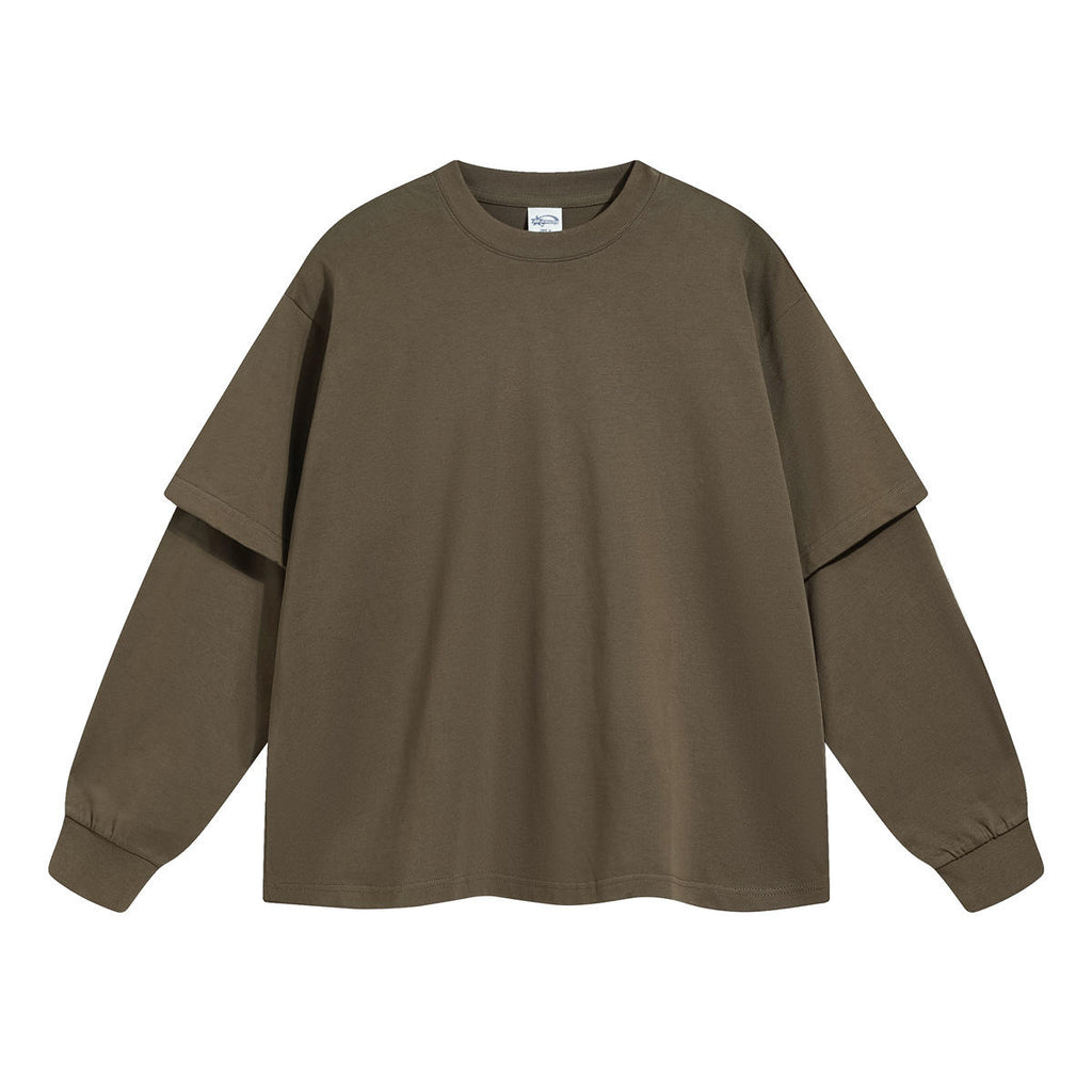 メンズ/レディース長袖ラグランスリーブ、無地の綿メリノTシャツ男女兼用