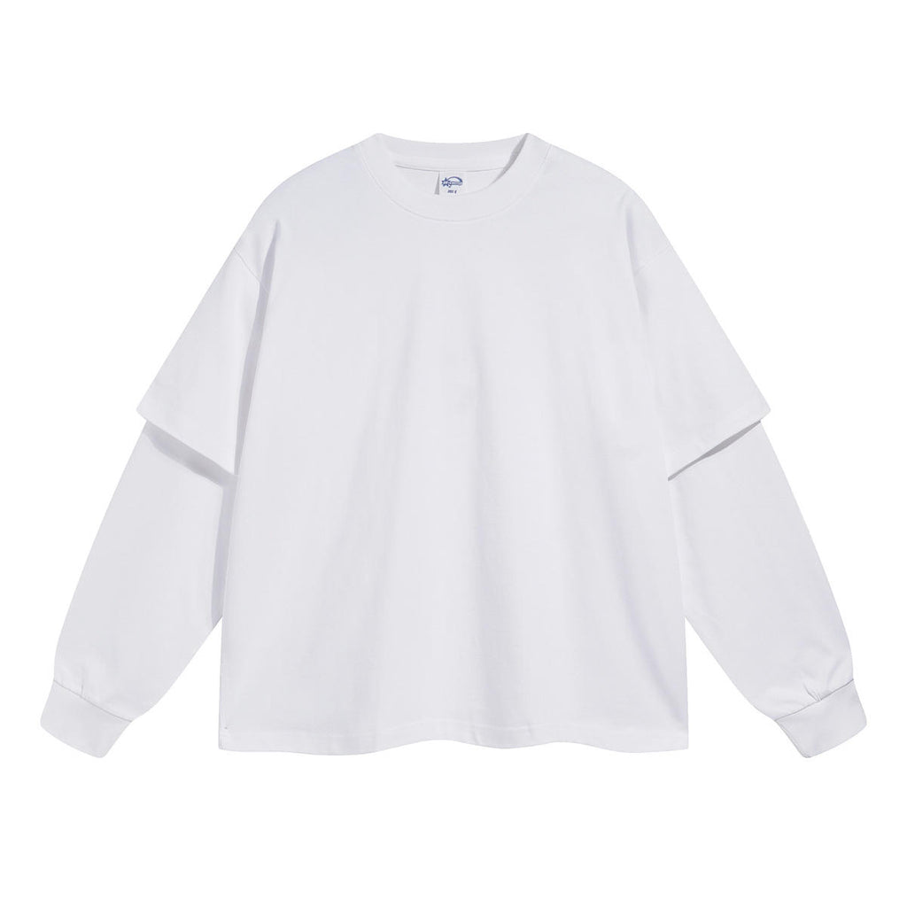 メンズ/レディース長袖ラグランスリーブ、無地の綿メリノTシャツ男女兼用