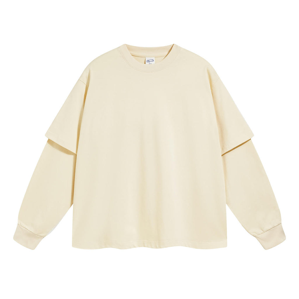 メンズ/レディース長袖ラグランスリーブ、無地の綿メリノTシャツ男女兼用