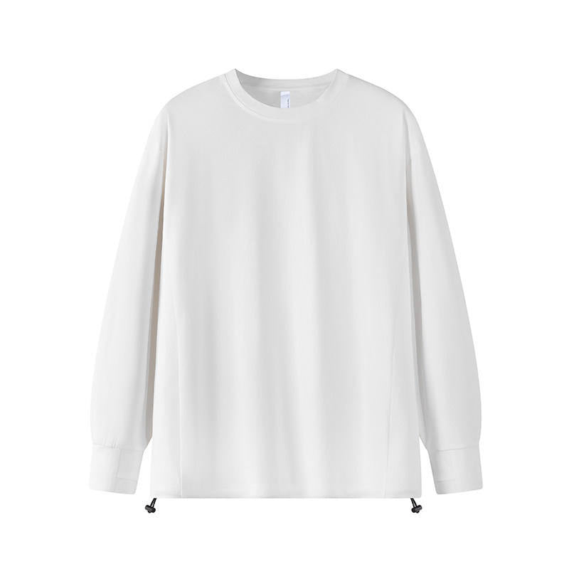 メンズ長袖春秋Tシャツ新作オールマッチカジュアルラウンドネックトップヘビーコットンニットブランクデザイン